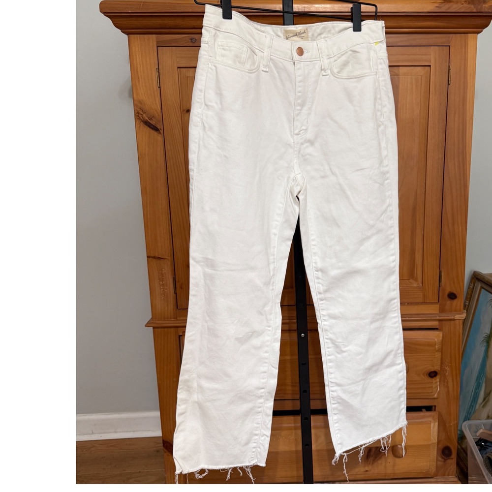 Universal Thread Ankle Bootcut Jeans Raw Hem 0/25 White Excellent High Rise New